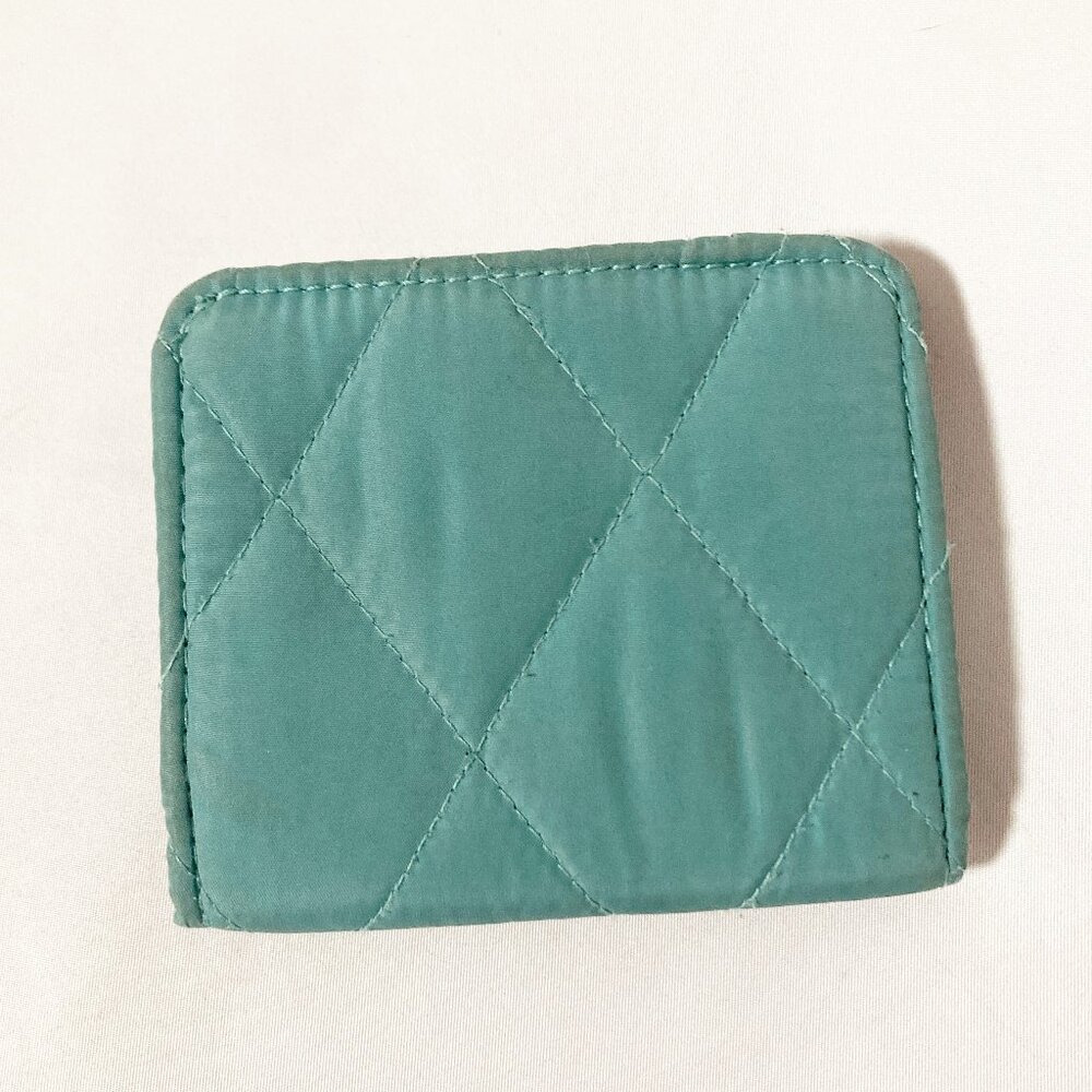 Vera Bradley Essential Slim Wallet Green Small Minimal Quilted